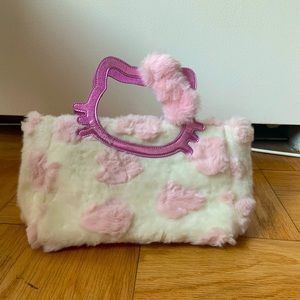 Hello Kitty Hot Pink Foil Fuzzy Purse